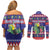 Belize Keel-billed Toucan Bird Christmas Couples Matching Off Shoulder Short Dress and Long Sleeve Button Shirt Feliz Navidad With Knitted Christmas Pattern - Wonder Print Shop