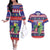 Belize Keel-billed Toucan Bird Christmas Couples Matching Off The Shoulder Long Sleeve Dress and Hawaiian Shirt Feliz Navidad With Knitted Christmas Pattern - Wonder Print Shop