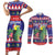 Belize Keel-billed Toucan Bird Christmas Couples Matching Short Sleeve Bodycon Dress and Long Sleeve Button Shirt Feliz Navidad With Knitted Christmas Pattern - Wonder Print Shop