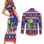 Belize Keel-billed Toucan Bird Christmas Couples Matching Short Sleeve Bodycon Dress and Long Sleeve Button Shirt Feliz Navidad With Knitted Christmas Pattern - Wonder Print Shop