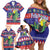 Belize Keel-billed Toucan Bird Christmas Family Matching Off Shoulder Short Dress and Hawaiian Shirt Feliz Navidad With Knitted Christmas Pattern - Wonder Print Shop