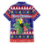 Belize Keel-billed Toucan Bird Christmas Family Matching Off Shoulder Short Dress and Hawaiian Shirt Feliz Navidad With Knitted Christmas Pattern - Wonder Print Shop