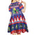 Belize Keel-billed Toucan Bird Christmas Kid Short Sleeve Dress Feliz Navidad With Knitted Christmas Pattern - Wonder Print Shop