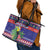 Belize Keel-billed Toucan Bird Christmas Leather Tote Bag Feliz Navidad With Knitted Christmas Pattern - Wonder Print Shop