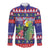 Belize Keel-billed Toucan Bird Christmas Long Sleeve Button Shirt Feliz Navidad With Knitted Christmas Pattern - Wonder Print Shop