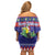 Belize Keel-billed Toucan Bird Christmas Off Shoulder Short Dress Feliz Navidad With Knitted Christmas Pattern - Wonder Print Shop