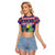 Belize Keel-billed Toucan Bird Christmas Raglan Cropped T Shirt Feliz Navidad With Knitted Christmas Pattern