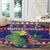 Belize Keel-billed Toucan Bird Christmas Round Carpet Feliz Navidad With Knitted Christmas Pattern