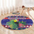 Belize Keel-billed Toucan Bird Christmas Round Carpet Feliz Navidad With Knitted Christmas Pattern