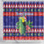 Belize Keel-billed Toucan Bird Christmas Shower Curtain Feliz Navidad With Knitted Christmas Pattern