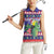 Belize Keel-billed Toucan Bird Christmas Women Sleeveless Polo Shirt Feliz Navidad With Knitted Christmas Pattern