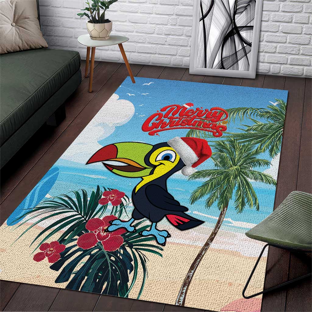 Belize Keel-billed Toucan Christmas Area Rug Black Orchid Christmas Beach Vibe - Wonder Print Shop