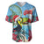 Belize Keel-billed Toucan Christmas Baseball Jersey Black Orchid Christmas Beach Vibe - Wonder Print Shop