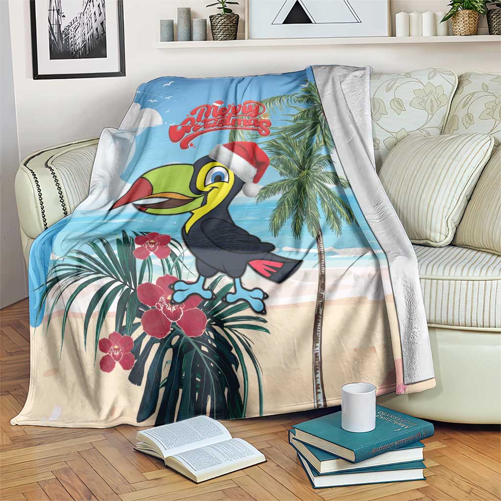 Belize Keel-billed Toucan Christmas Blanket Black Orchid Christmas Beach Vibe