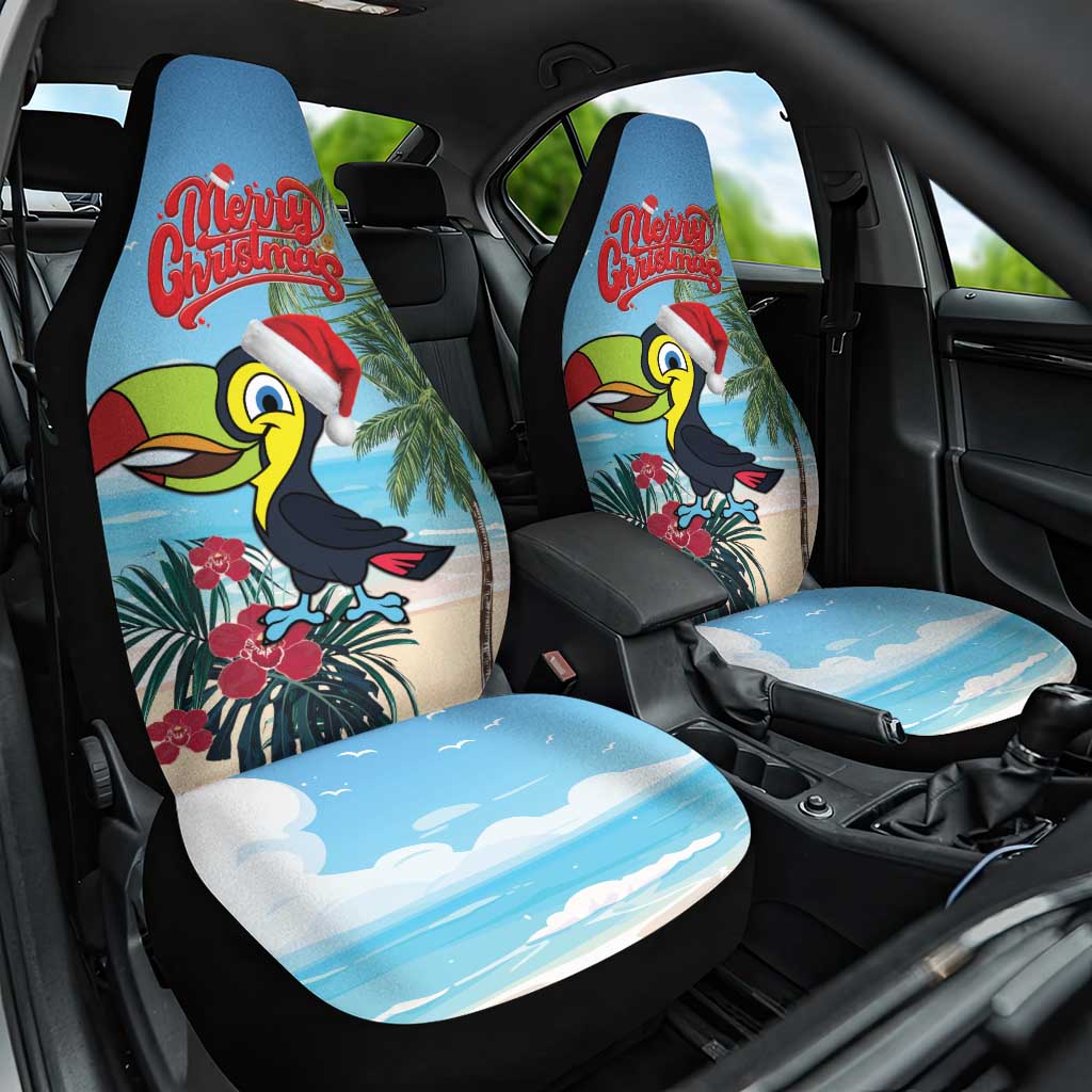 Belize Keel-billed Toucan Christmas Car Seat Cover Black Orchid Christmas Beach Vibe - Wonder Print Shop