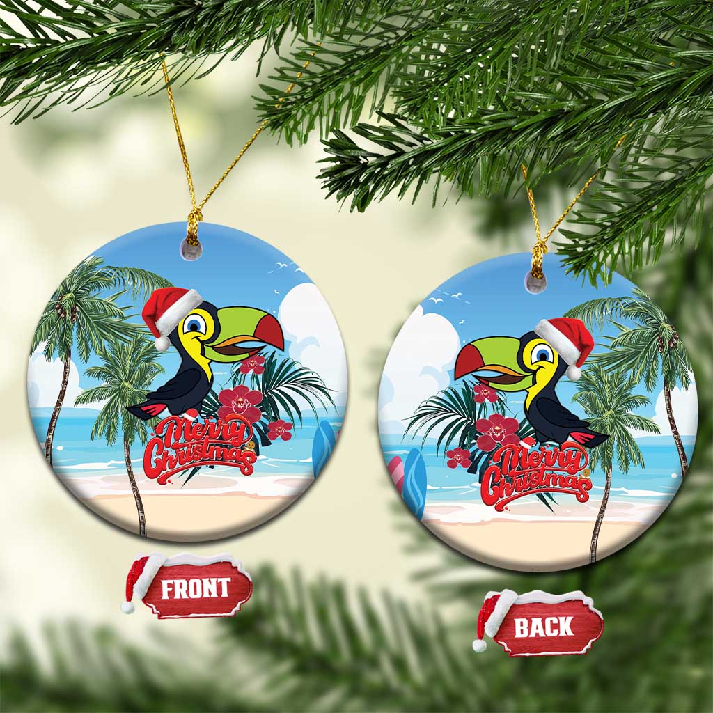 Belize Keel-billed Toucan Christmas Ceramic Ornament Black Orchid Christmas Beach Vibe - Wonder Print Shop