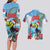 Belize Keel-billed Toucan Christmas Couples Matching Long Sleeve Bodycon Dress and Hawaiian Shirt Black Orchid Christmas Beach Vibe - Wonder Print Shop