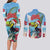 Belize Keel-billed Toucan Christmas Couples Matching Long Sleeve Bodycon Dress and Long Sleeve Button Shirt Black Orchid Christmas Beach Vibe - Wonder Print Shop