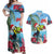 Belize Keel-billed Toucan Christmas Couples Matching Off Shoulder Maxi Dress and Hawaiian Shirt Black Orchid Christmas Beach Vibe - Wonder Print Shop