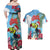 Belize Keel-billed Toucan Christmas Couples Matching Off Shoulder Maxi Dress and Hawaiian Shirt Black Orchid Christmas Beach Vibe - Wonder Print Shop