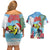 Belize Keel-billed Toucan Christmas Couples Matching Off Shoulder Short Dress and Hawaiian Shirt Black Orchid Christmas Beach Vibe - Wonder Print Shop