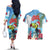 Belize Keel-billed Toucan Christmas Couples Matching Off The Shoulder Long Sleeve Dress and Hawaiian Shirt Black Orchid Christmas Beach Vibe - Wonder Print Shop