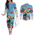 Belize Keel-billed Toucan Christmas Couples Matching Off The Shoulder Long Sleeve Dress and Long Sleeve Button Shirt Black Orchid Christmas Beach Vibe