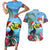 Belize Keel-billed Toucan Christmas Couples Matching Short Sleeve Bodycon Dress and Hawaiian Shirt Black Orchid Christmas Beach Vibe - Wonder Print Shop