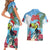 Belize Keel-billed Toucan Christmas Couples Matching Short Sleeve Bodycon Dress and Hawaiian Shirt Black Orchid Christmas Beach Vibe - Wonder Print Shop