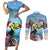 Belize Keel-billed Toucan Christmas Couples Matching Short Sleeve Bodycon Dress and Long Sleeve Button Shirt Black Orchid Christmas Beach Vibe - Wonder Print Shop