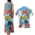 Belize Keel-billed Toucan Christmas Couples Matching Tank Maxi Dress and Hawaiian Shirt Black Orchid Christmas Beach Vibe - Wonder Print Shop