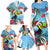 Belize Keel-billed Toucan Christmas Family Matching Long Sleeve Bodycon Dress and Hawaiian Shirt Black Orchid Christmas Beach Vibe - Wonder Print Shop