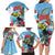 Belize Keel-billed Toucan Christmas Family Matching Long Sleeve Bodycon Dress and Hawaiian Shirt Black Orchid Christmas Beach Vibe - Wonder Print Shop