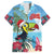 Belize Keel-billed Toucan Christmas Family Matching Long Sleeve Bodycon Dress and Hawaiian Shirt Black Orchid Christmas Beach Vibe - Wonder Print Shop