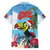 Belize Keel-billed Toucan Christmas Family Matching Long Sleeve Bodycon Dress and Hawaiian Shirt Black Orchid Christmas Beach Vibe - Wonder Print Shop