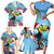 Belize Keel-billed Toucan Christmas Family Matching Short Sleeve Bodycon Dress and Hawaiian Shirt Black Orchid Christmas Beach Vibe - Wonder Print Shop