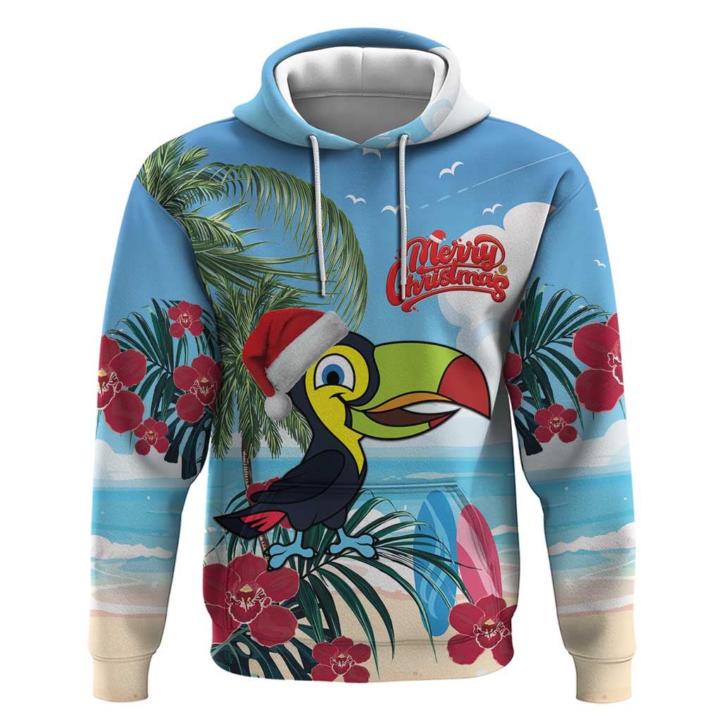 Belize Keel-billed Toucan Christmas Hoodie Black Orchid Christmas Beach Vibe - Wonder Print Shop