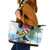 Belize Keel-billed Toucan Christmas Leather Tote Bag Black Orchid Christmas Beach Vibe - Wonder Print Shop