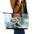 Belize Keel-billed Toucan Christmas Leather Tote Bag Black Orchid Christmas Beach Vibe - Wonder Print Shop