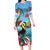 Belize Keel-billed Toucan Christmas Long Sleeve Bodycon Dress Black Orchid Christmas Beach Vibe - Wonder Print Shop