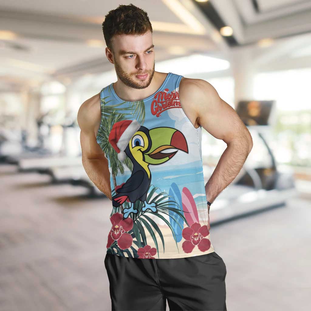 Belize Keel-billed Toucan Christmas Men Tank Top Black Orchid Christmas Beach Vibe - Wonder Print Shop