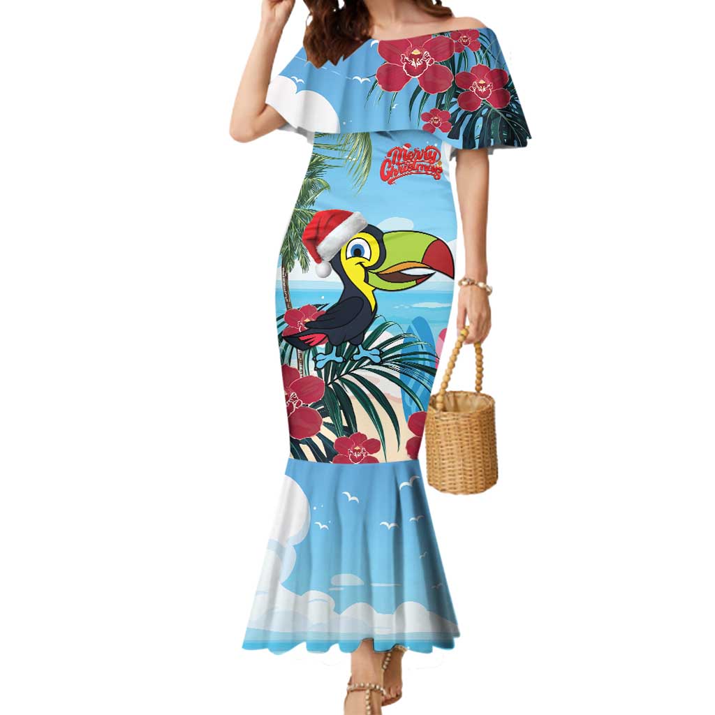 Belize Keel-billed Toucan Christmas Mermaid Dress Black Orchid Christmas Beach Vibe - Wonder Print Shop