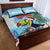 Belize Keel-billed Toucan Christmas Quilt Bed Set Black Orchid Christmas Beach Vibe