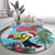 Belize Keel-billed Toucan Christmas Round Carpet Black Orchid Christmas Beach Vibe