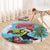 Belize Keel-billed Toucan Christmas Round Carpet Black Orchid Christmas Beach Vibe