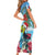 Belize Keel-billed Toucan Christmas Short Sleeve Bodycon Dress Black Orchid Christmas Beach Vibe