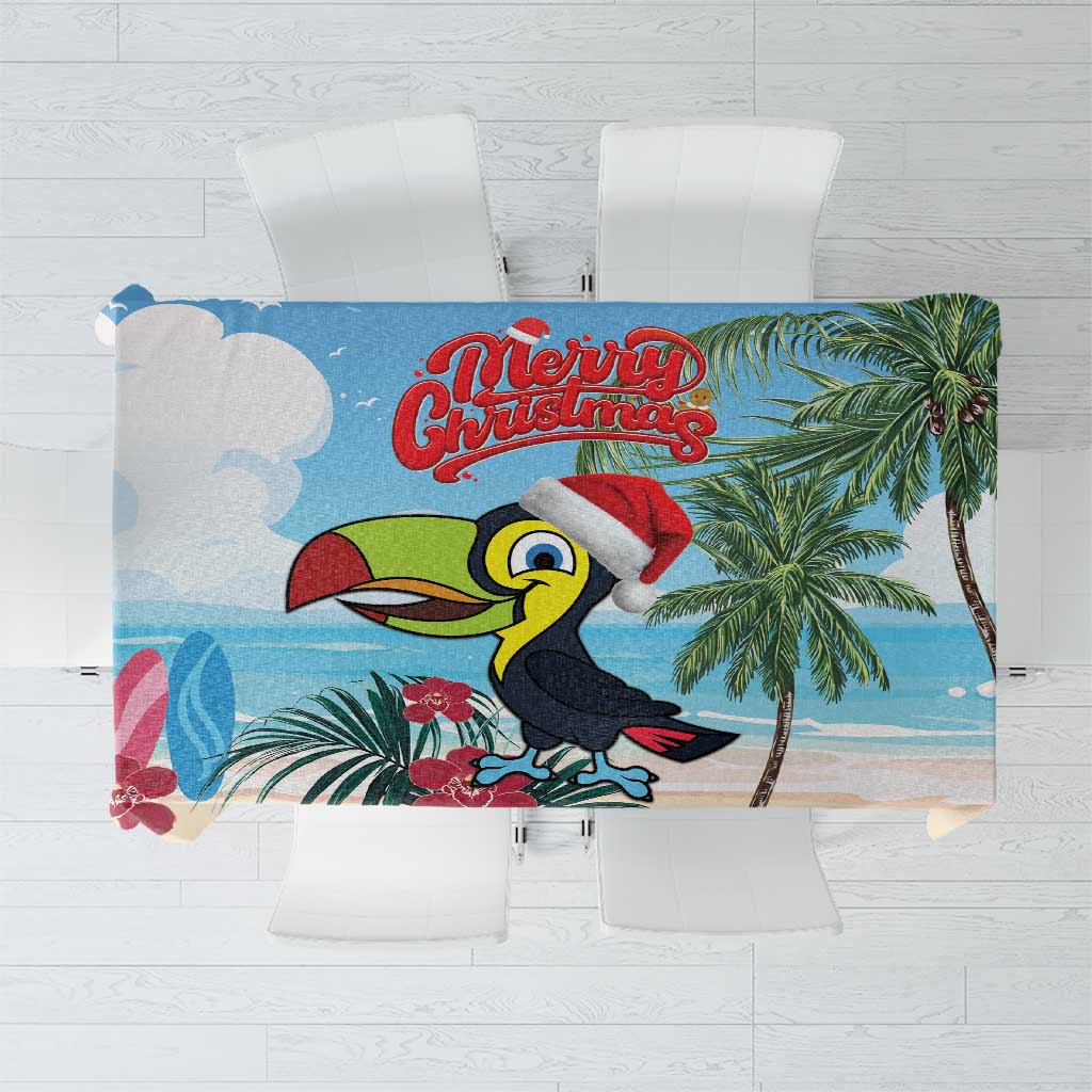 Belize Keel-billed Toucan Christmas Tablecloth Black Orchid Christmas Beach Vibe