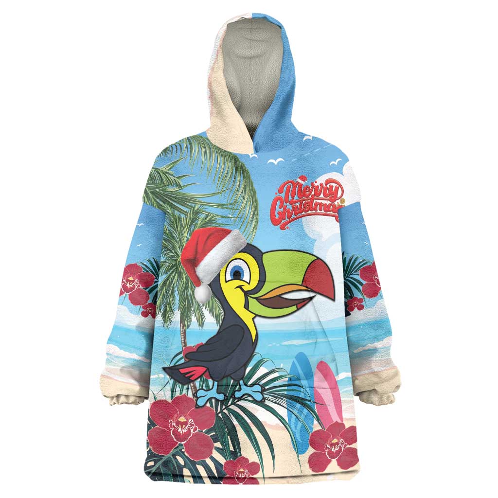 Belize Keel-billed Toucan Christmas Wearable Blanket Hoodie Black Orchid Christmas Beach Vibe