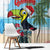 Belize Keel-billed Toucan Christmas Window Curtain Black Orchid Christmas Beach Vibe