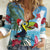 Belize Keel-billed Toucan Christmas Women Casual Shirt Black Orchid Christmas Beach Vibe